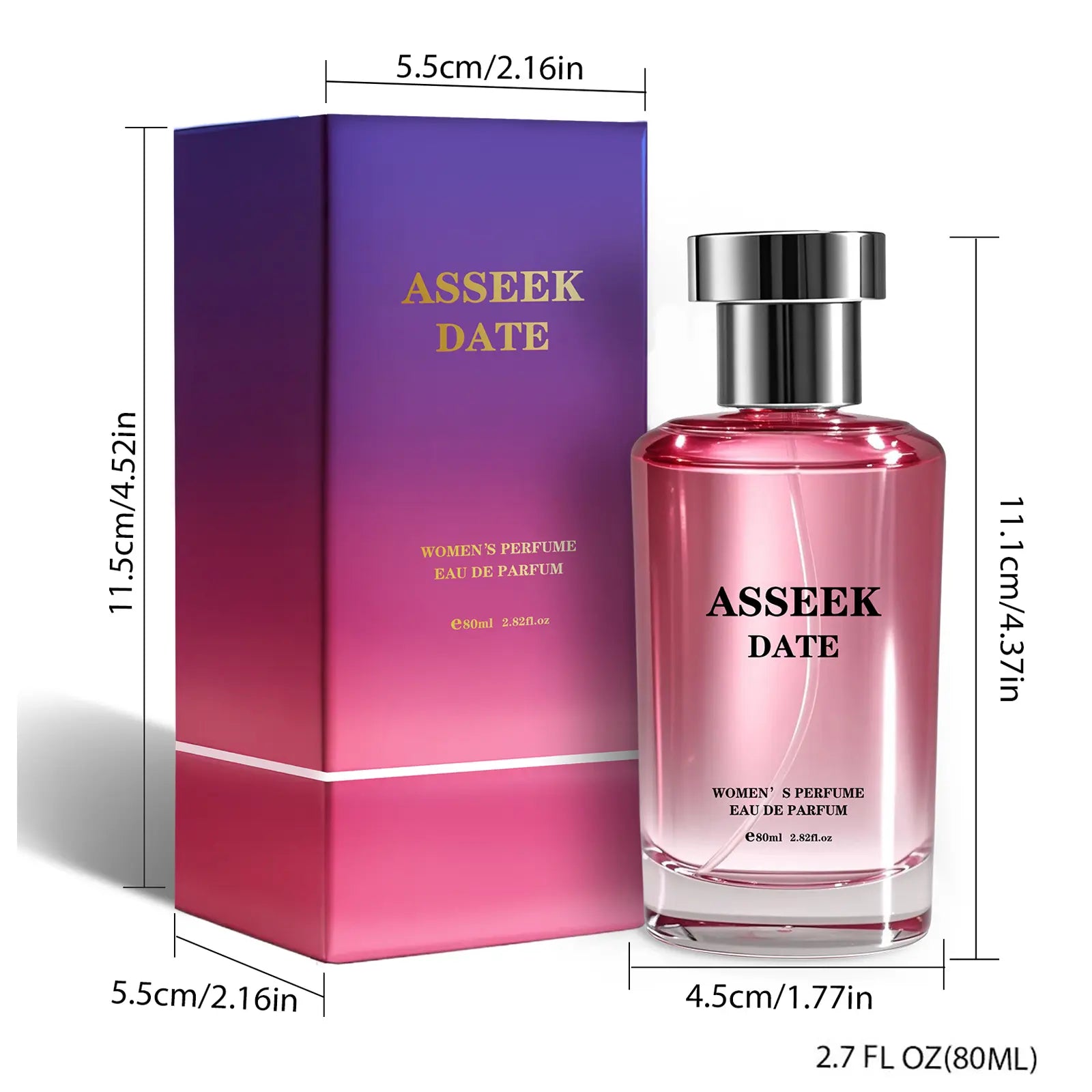 ASSEEK Women's Long-Lasting Floral and Fruity Perfume, 2.71 Oz (80 ml)