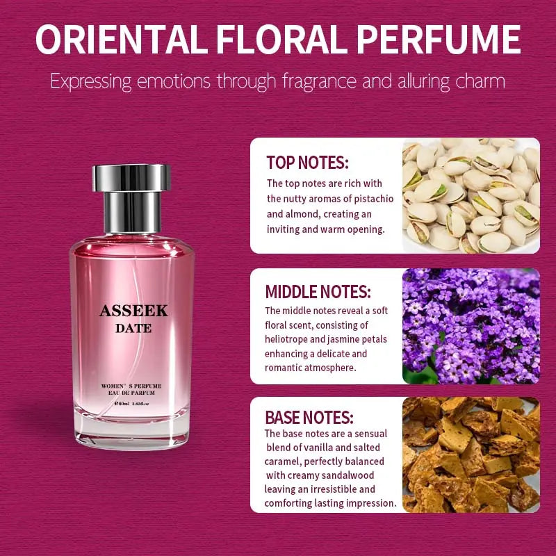 ASSEEK Women's Long-Lasting Floral and Fruity Perfume, 2.71 Oz (80 ml)