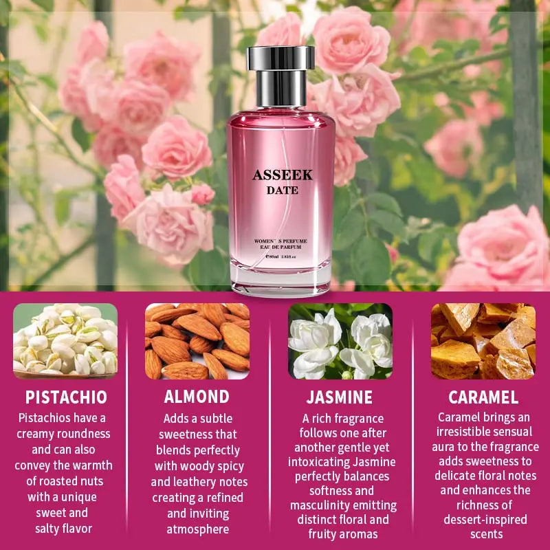 ASSEEK Women's Long-Lasting Floral and Fruity Perfume, 2.71 Oz (80 ml)