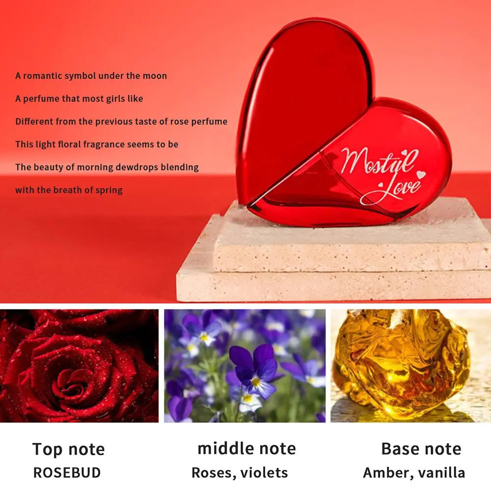 Women'S Floral Fragrance Perfume, Long Lasting Fragrance Perfume, Romantic Heart Shaped Elegant Perfume for Women Daily Wear