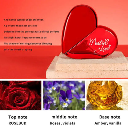 Women'S Floral Fragrance Perfume, Long Lasting Fragrance Perfume, Romantic Heart Shaped Elegant Perfume for Women Daily Wear